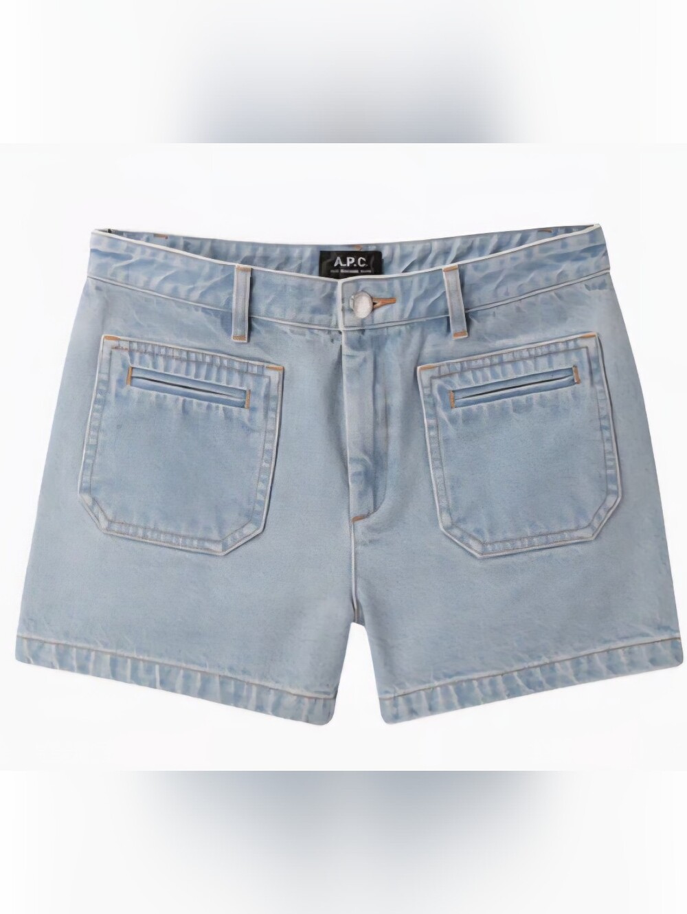 A.P.C. Light Blue Rome Denim Jean Shorts Vintage Inspired Size S